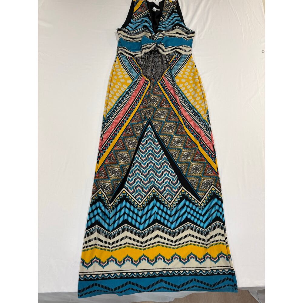 Chico’s Colorful Maximalist Maxi Dress Size 1 Medium